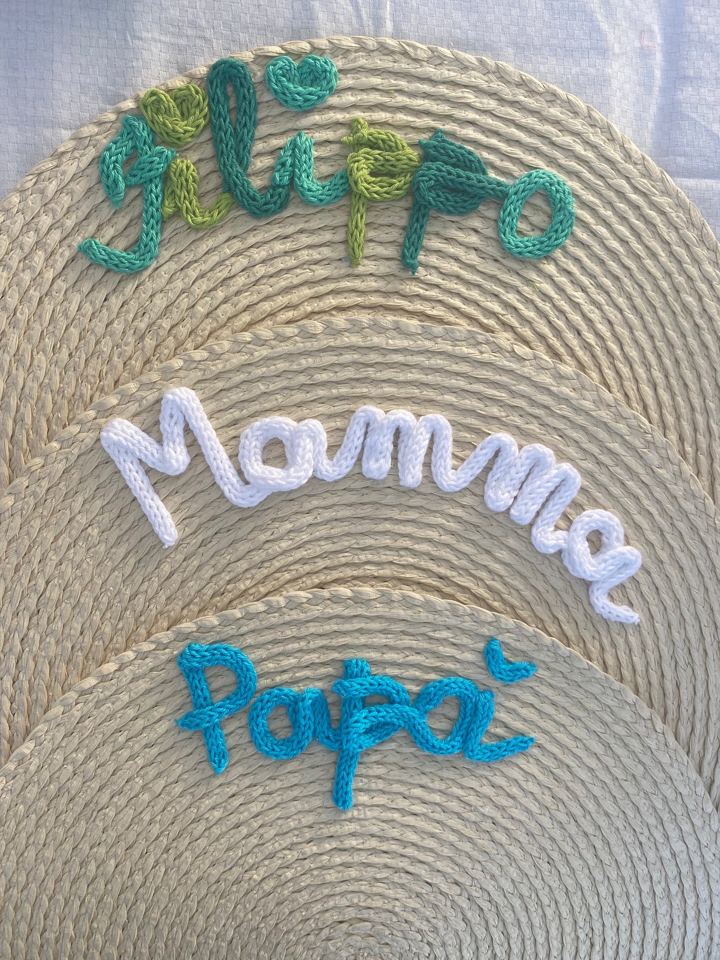 Tovaglietta tonda in paglia naturale personalizzata